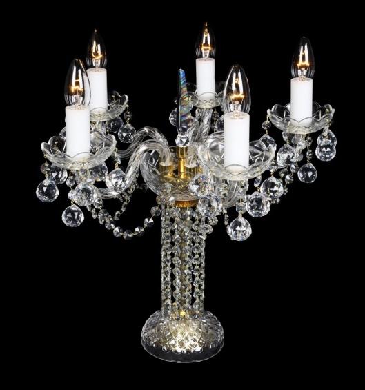 Veioza, lampa de masa 5 brate cristal Bohemia S31 007/05/4, corpuri de iluminat, lustre